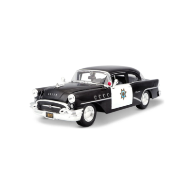 Miniatura Buick Century 1955 Police 1:26 Maisto, Color Negro